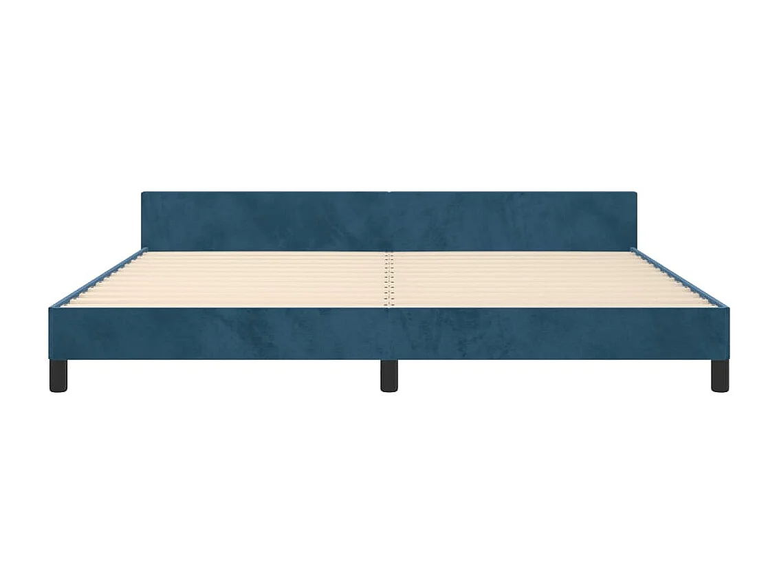 Cadre de lit sans matelas bleu foncé 200x200 cm velours