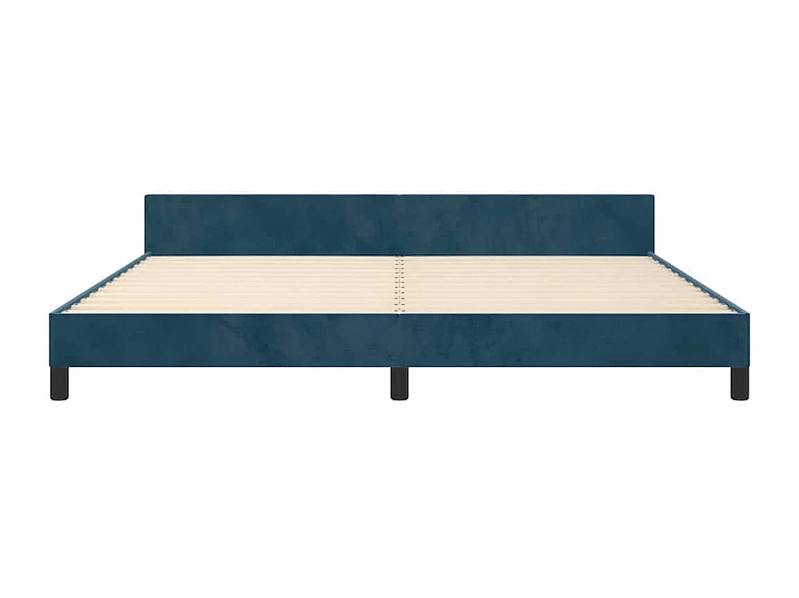 Cadre de lit sans matelas bleu foncé 200x200 cm velours