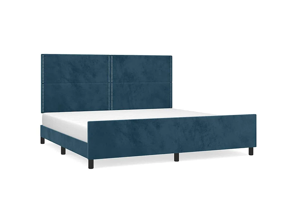 Giroletto senza Materasso Blu Scuro 200x200 cm in Velluto