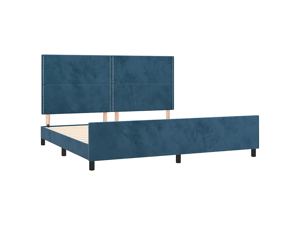 Giroletto senza Materasso Blu Scuro 200x200 cm in Velluto