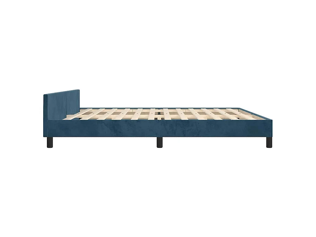 Giroletto senza Materasso Blu Scuro 200x200 cm in Velluto