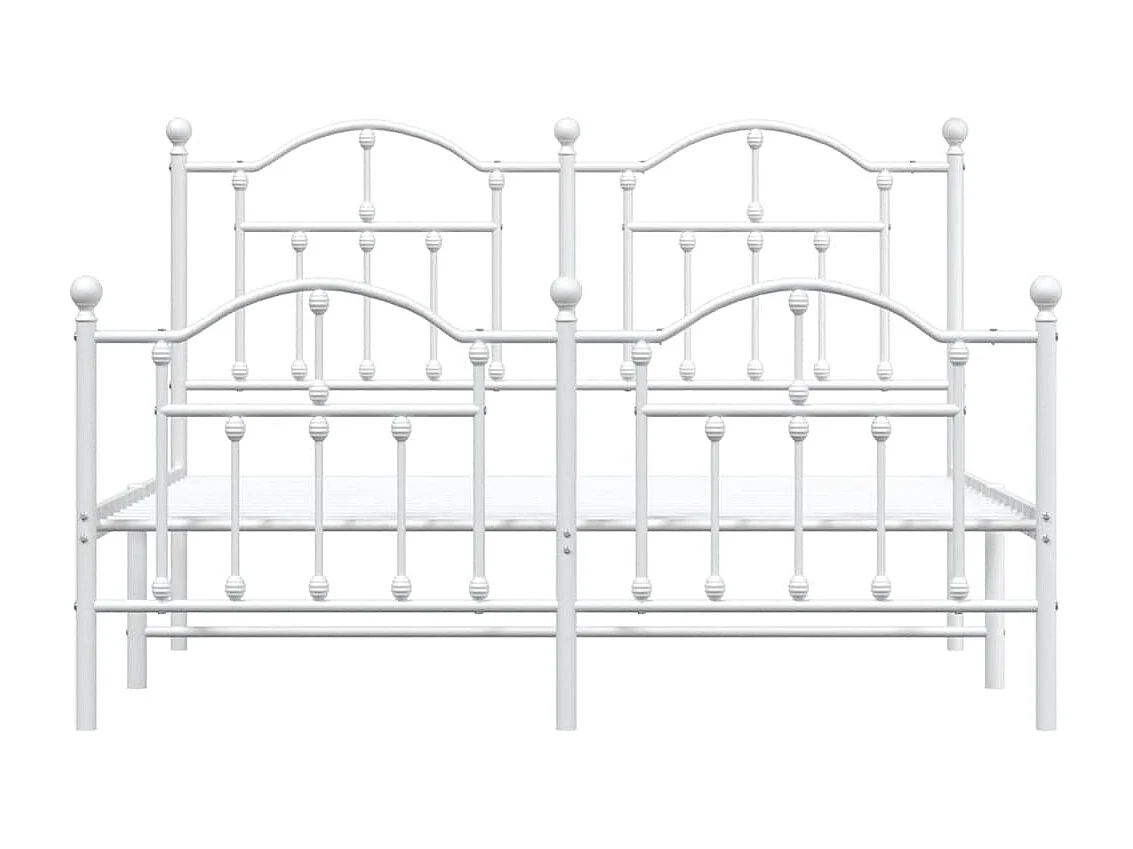 Giroletto con Testiera e Pediera Metallo Bianco 150x200 cm