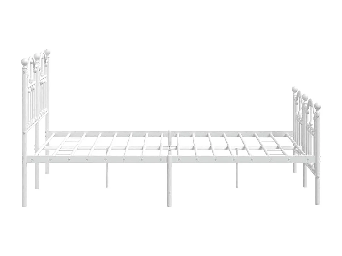 Giroletto con Testiera e Pediera Metallo Bianco 150x200 cm