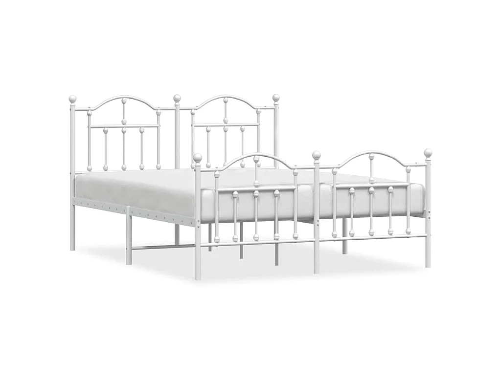 Estructura cama sin colchón con estribo metal blanco 150x200 cm
