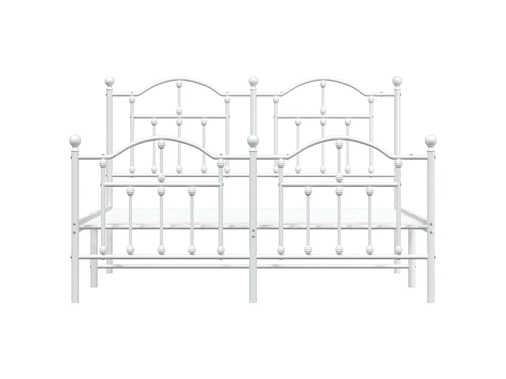 Estructura cama sin colchón con estribo metal blanco 150x200 cm