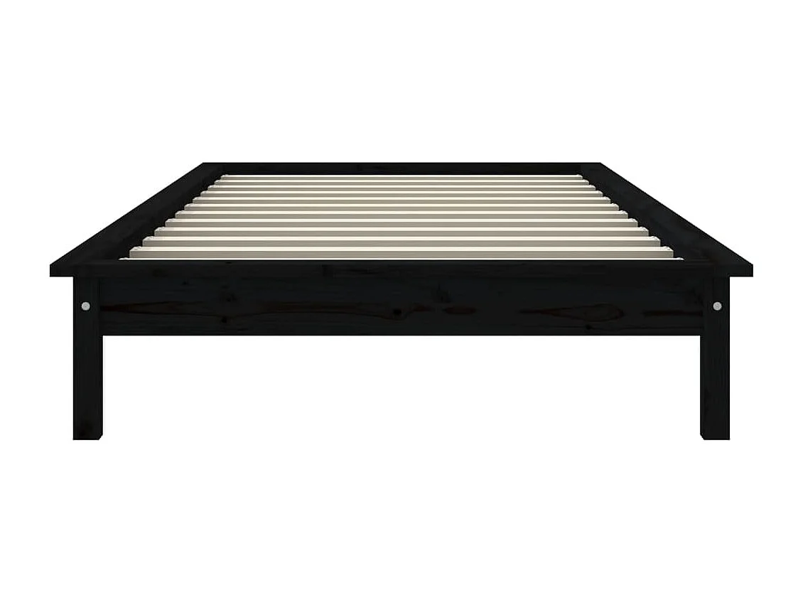 Bedframe massief grenenhout zwart 90x190 cm