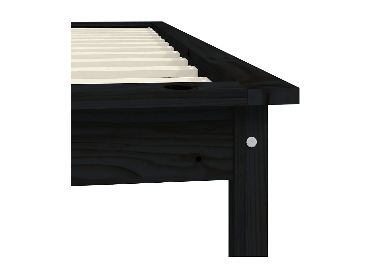 Bedframe massief grenenhout zwart 90x190 cm