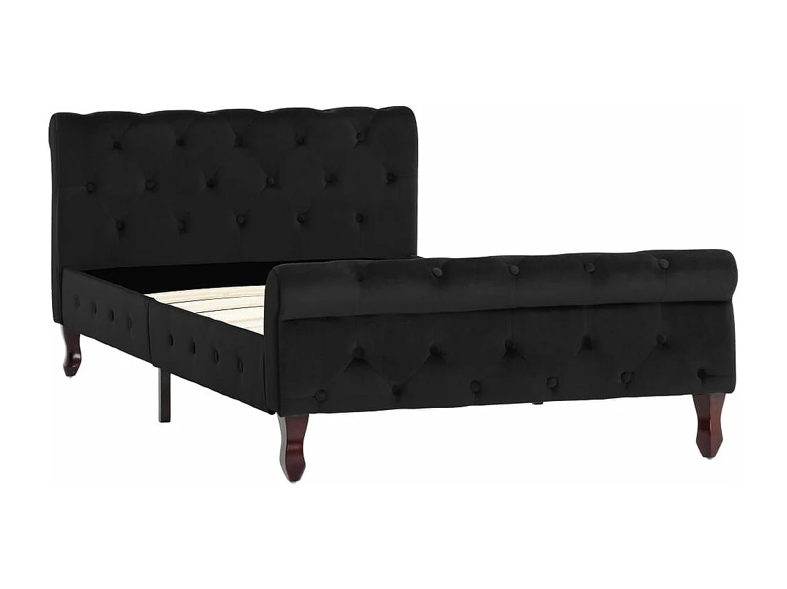 Estructura de cama sin colchón terciopelo negro 100x200 cm