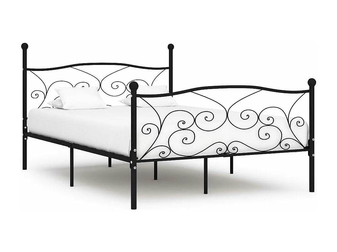 Bedframe met lattenbodem metaal zwart 140x200 cm