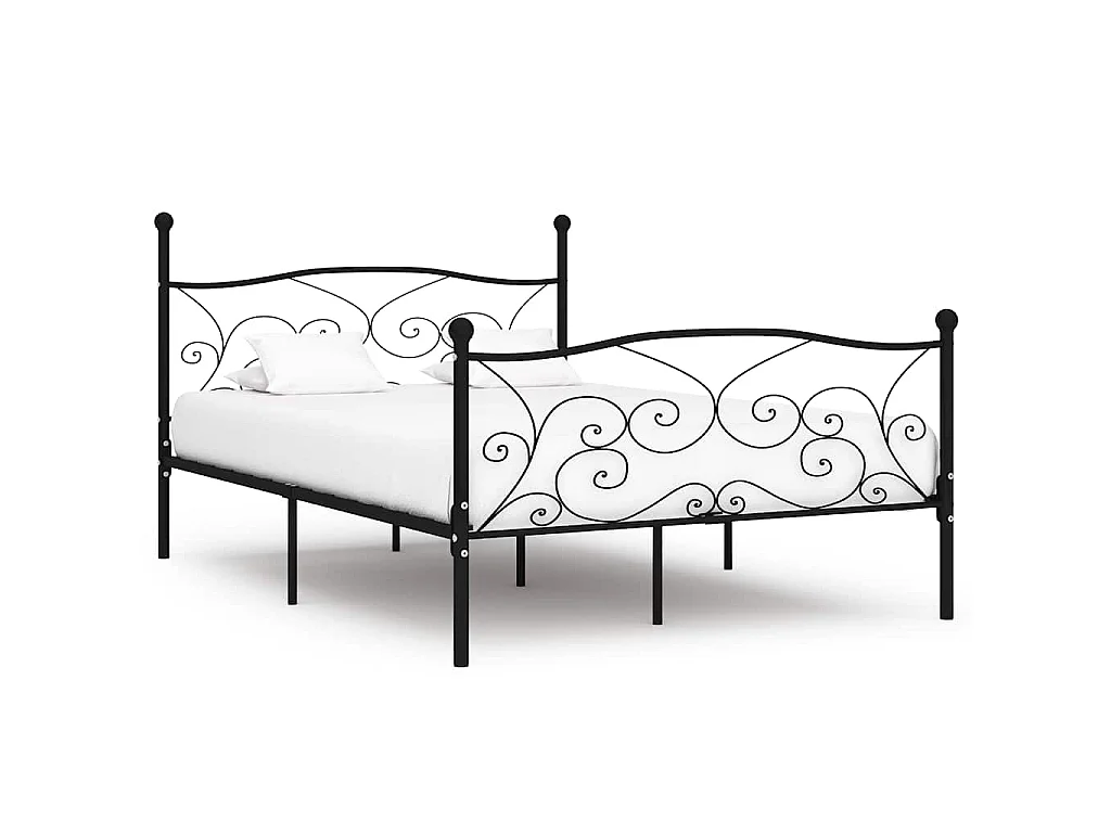 Estructura de cama con somier metal negro 140x200 cm
