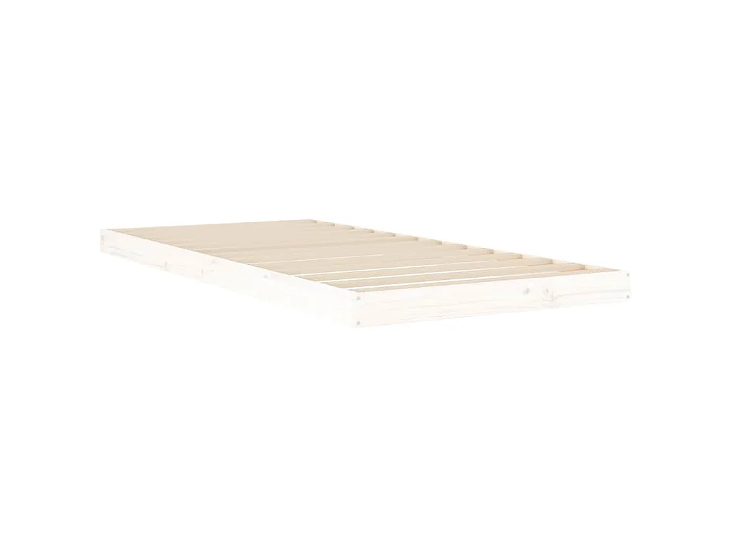 Cadre de lit sans matelas blanc 90x200 cm bois de pin massif