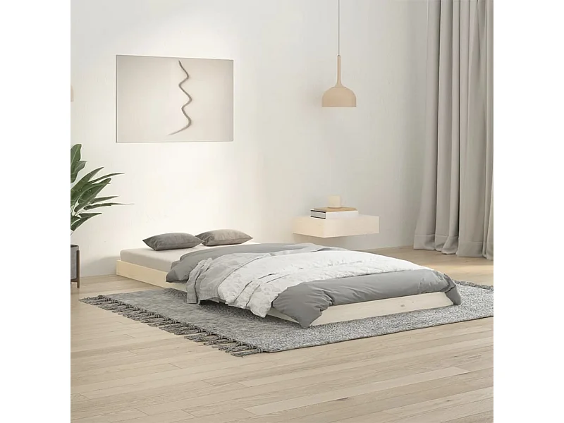 Giroletto senza Materasso Bianco 90x200 cm Legno Massello Pino