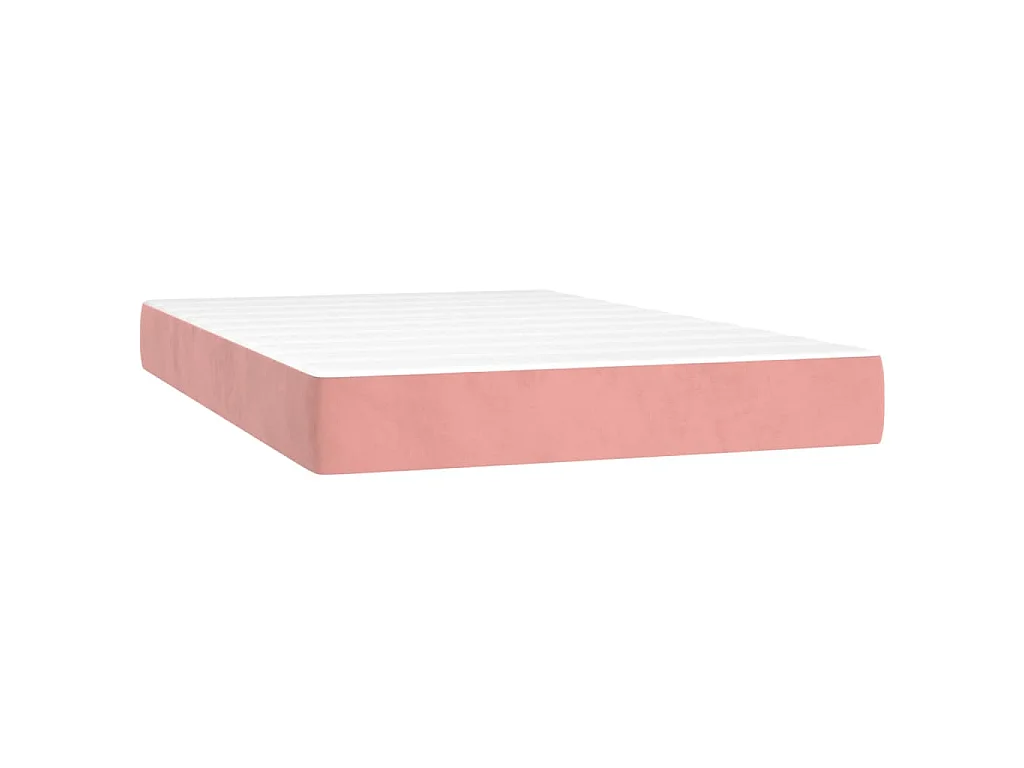 Sommier à lattes de lit avec matelas et LED Rose 120x200cm
