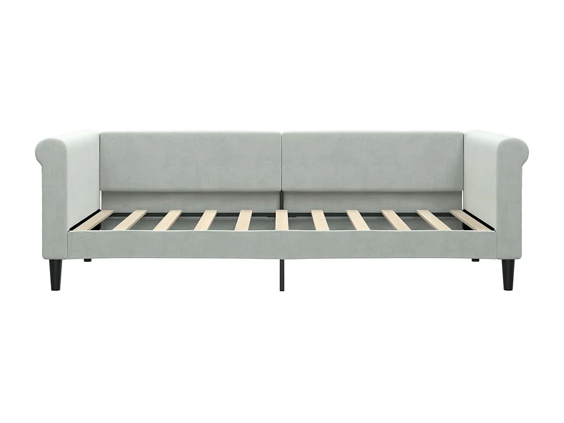 Divano Letto con Materasso Grigio Chiaro 90x190 cm in Velluto