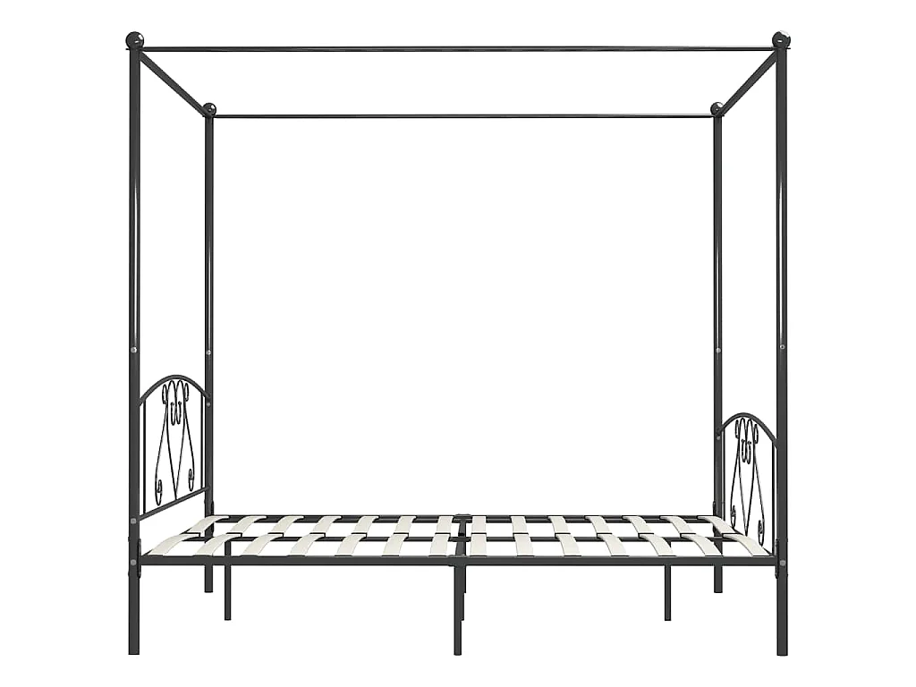 Giroletto Baldacchino senza Materasso Grigio 180x200 cm Metallo