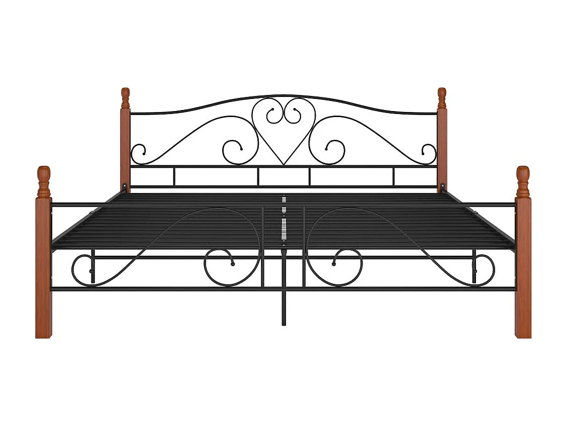 Cadre de lit sans matelas noir métal 180x200 cm