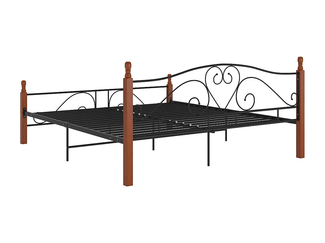 Cadre de lit sans matelas noir métal 180x200 cm