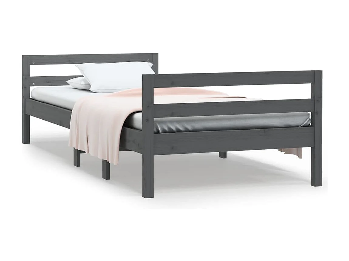 Giroletto Grigio 90x200 cm in Legno Massello di Pino