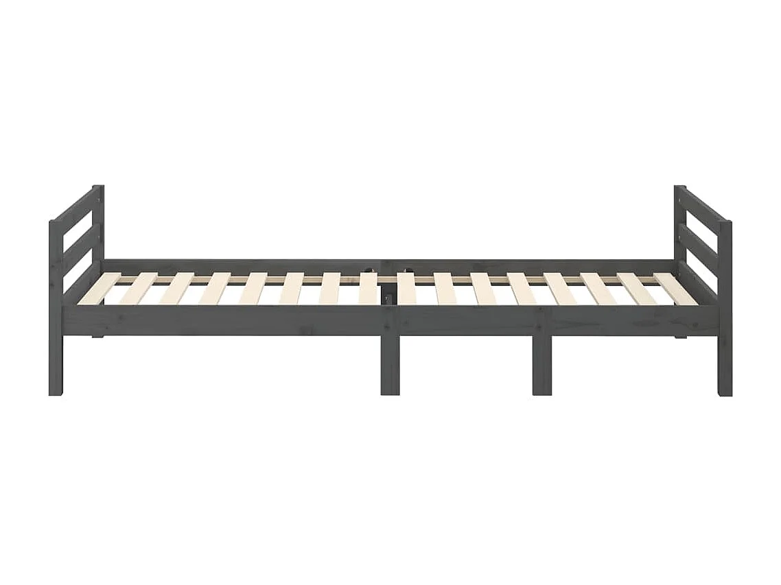 Bedframe massief grenenhout grijs 90x200 cm