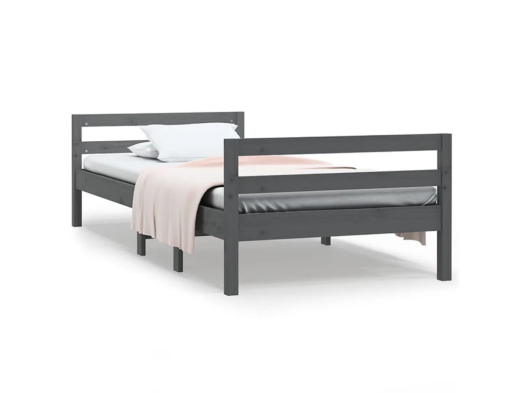 Giroletto Grigio 90x200 cm in Legno Massello di Pino