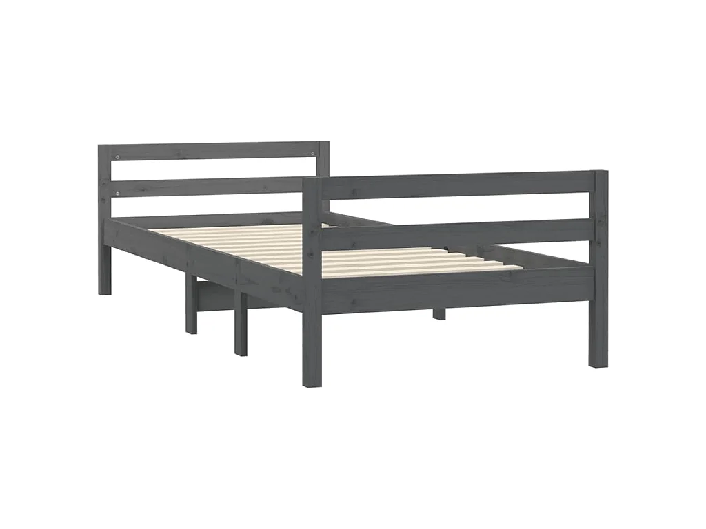 Giroletto Grigio 90x200 cm in Legno Massello di Pino