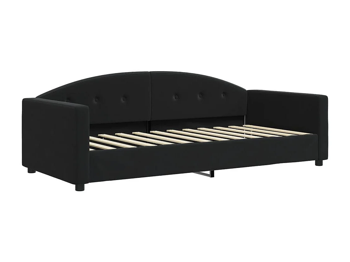 Slaapbank met onderschuifbed en lades 90x200 cm fluweel zwart