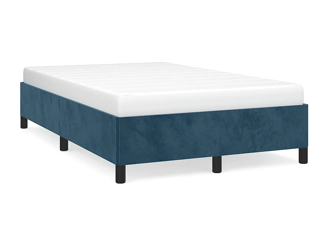 Cadre de lit sans matelas bleu foncé 120x200 cm velours