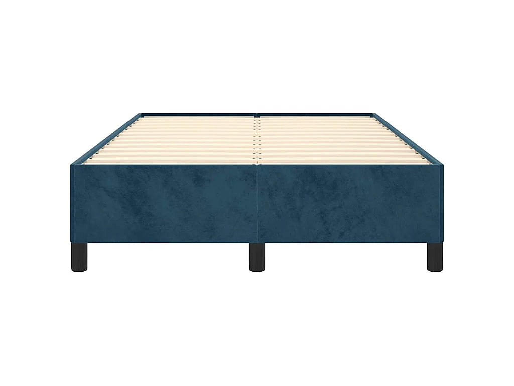 Cadre de lit sans matelas bleu foncé 120x200 cm velours