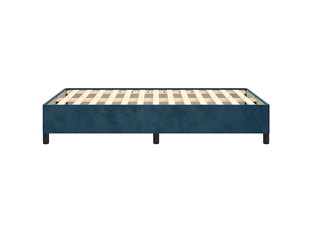 Cadre de lit sans matelas bleu foncé 120x200 cm velours