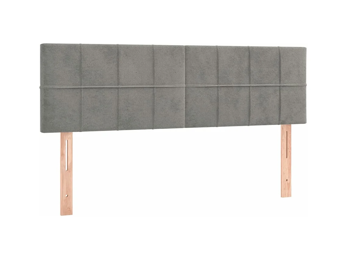 Sommier à lattes de lit avec matelas LED Gris clair 140x190 cm