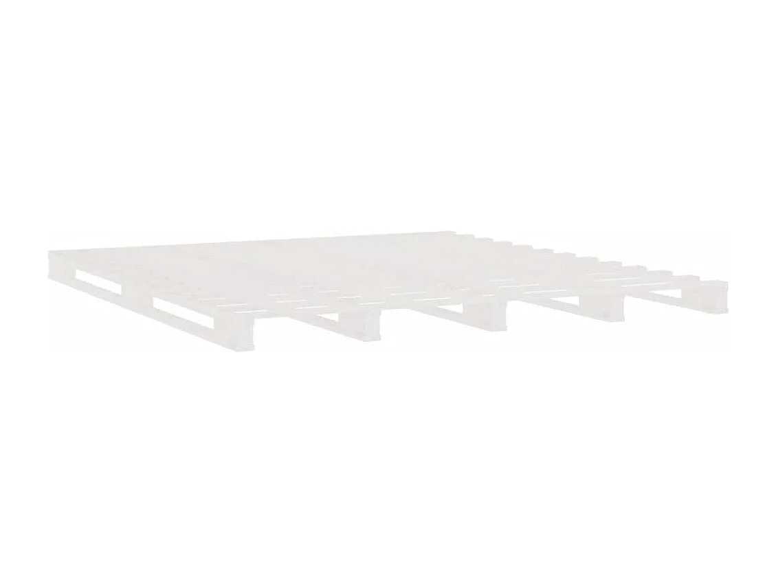 Lit de palette blanc 160x200 cm bois de pin massif