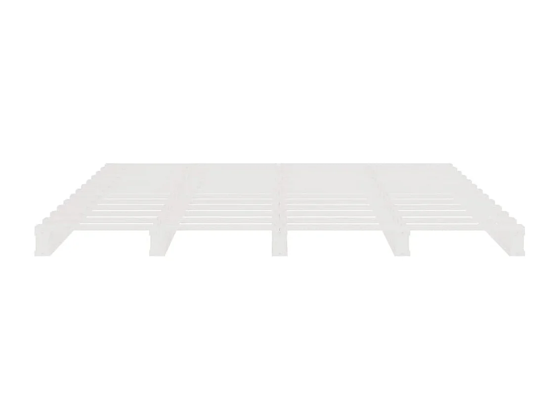 Lit de palette blanc 160x200 cm bois de pin massif