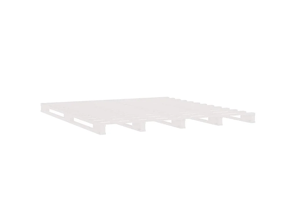 Lit de palette blanc 160x200 cm bois de pin massif