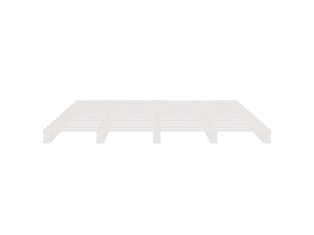 Lit de palette blanc 160x200 cm bois de pin massif
