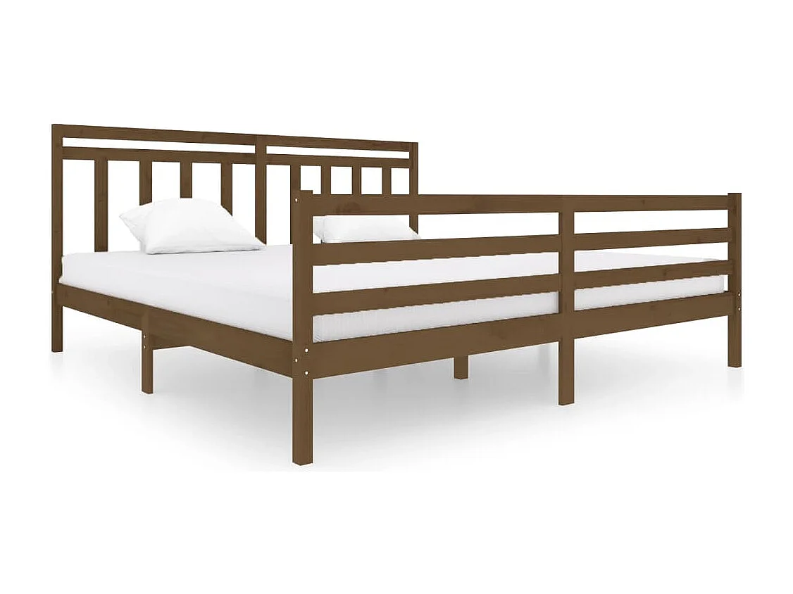 Massivholzbett Honigbraun 200x200 cm