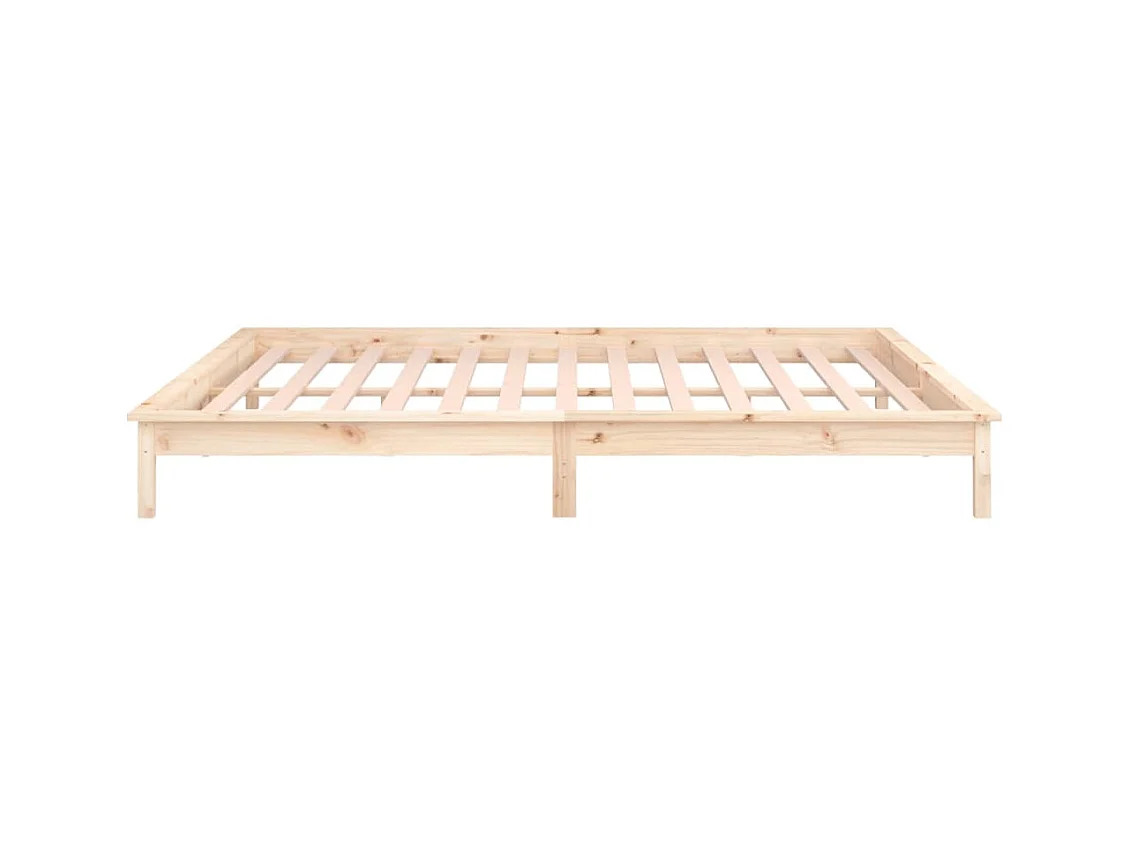 Cadre de lit à LED sans matelas 120x190 cm bois massif