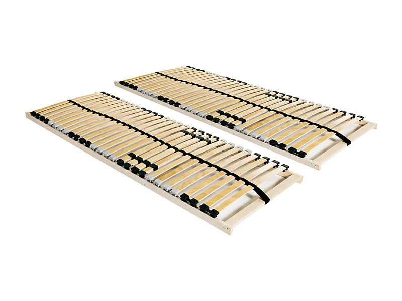 Reti a Doghe 2 pz 7 Zone con 28 Doghe in Legno 80x200 cm