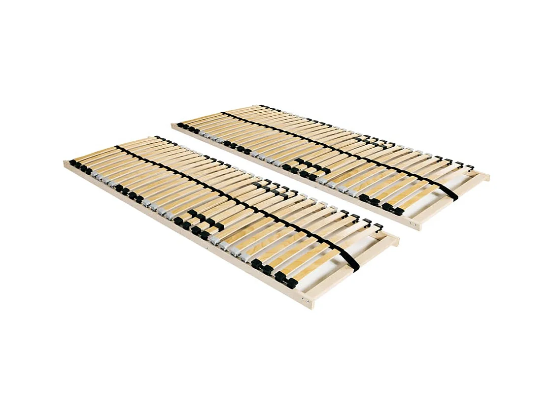Sommiers à lattes sans matelas 2 pcs avec 28 lattes 80x200 cm