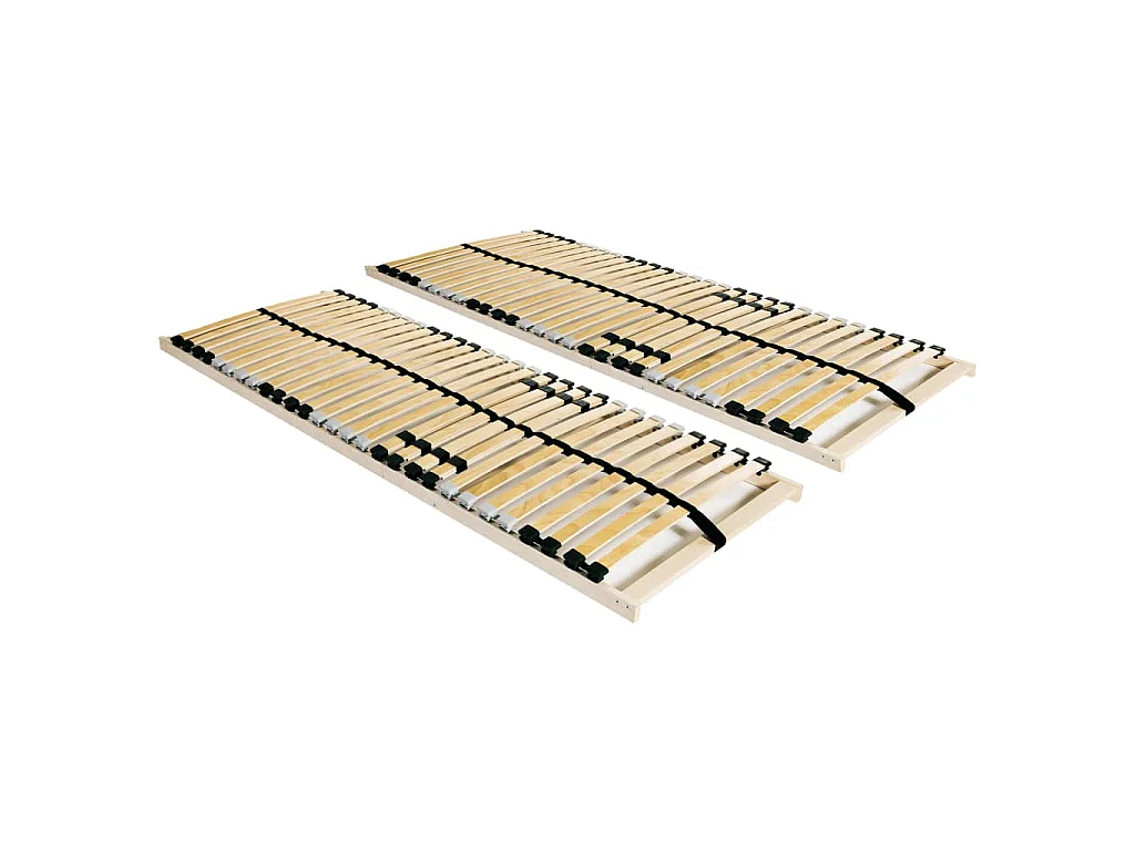 Sommiers à lattes sans matelas 2 pcs avec 28 lattes 80x200 cm