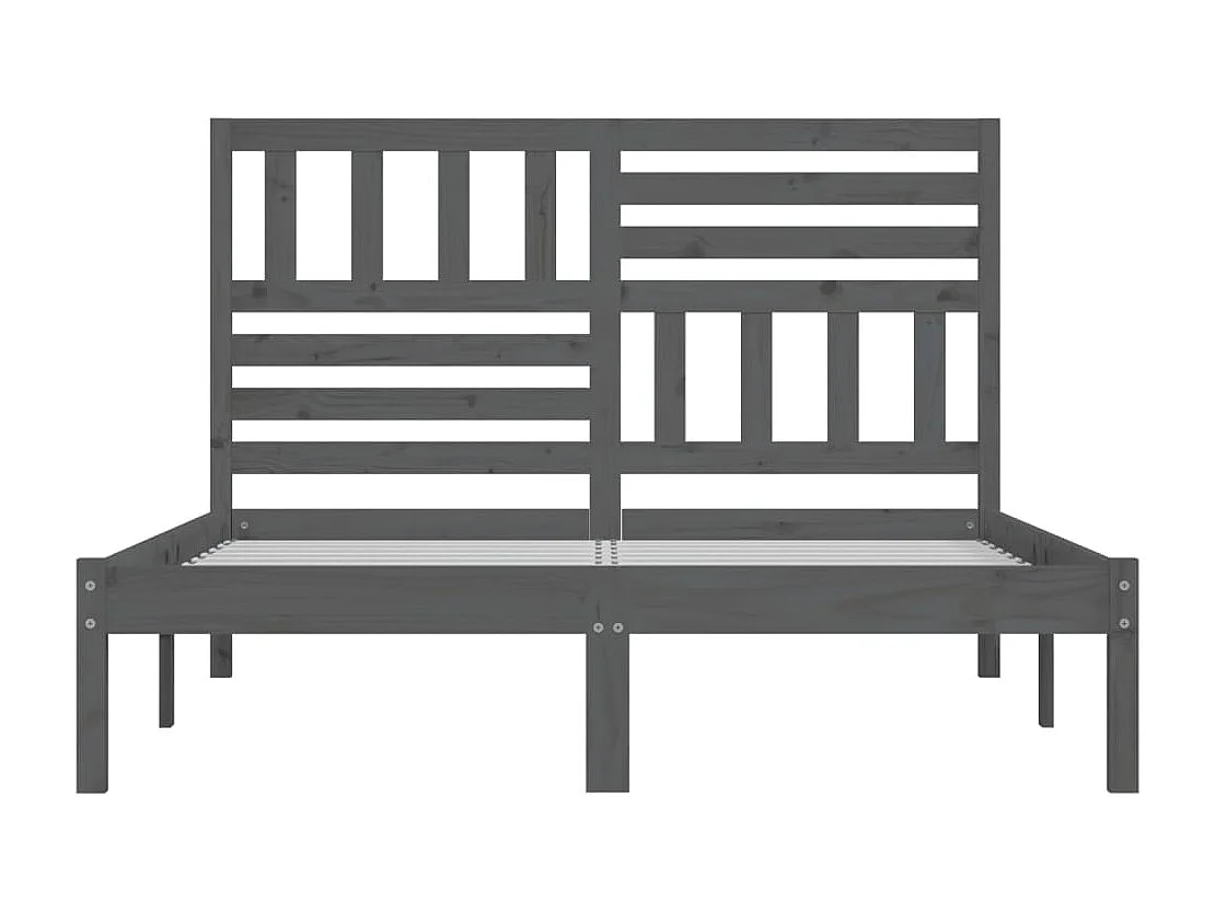 Bedframe massief grenenhout grijs 120x200 cm