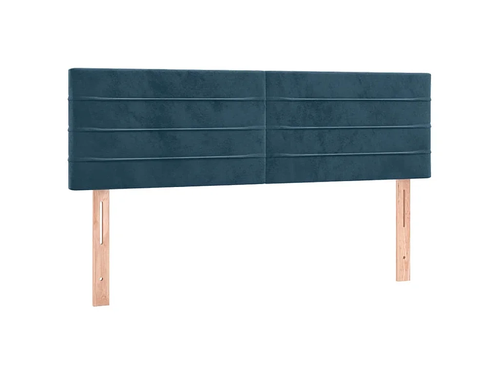Boxspring met matras fluweel donkerblauw 140x190 cm