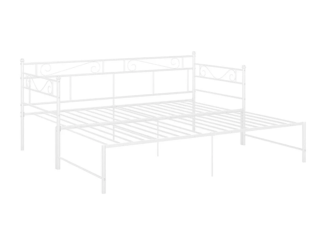 Cadre de canapé-lit extensible sans matelas blanc 90x200 cm