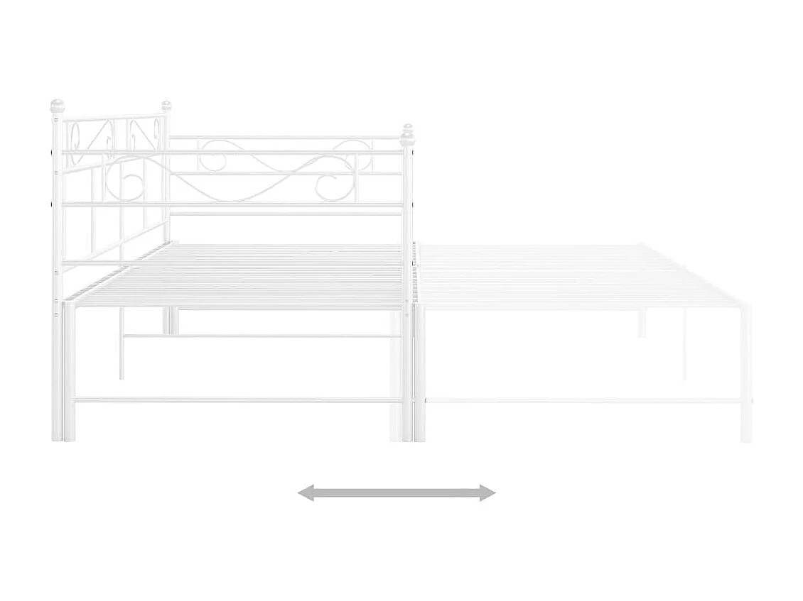 Cadre de canapé-lit extensible sans matelas blanc 90x200 cm