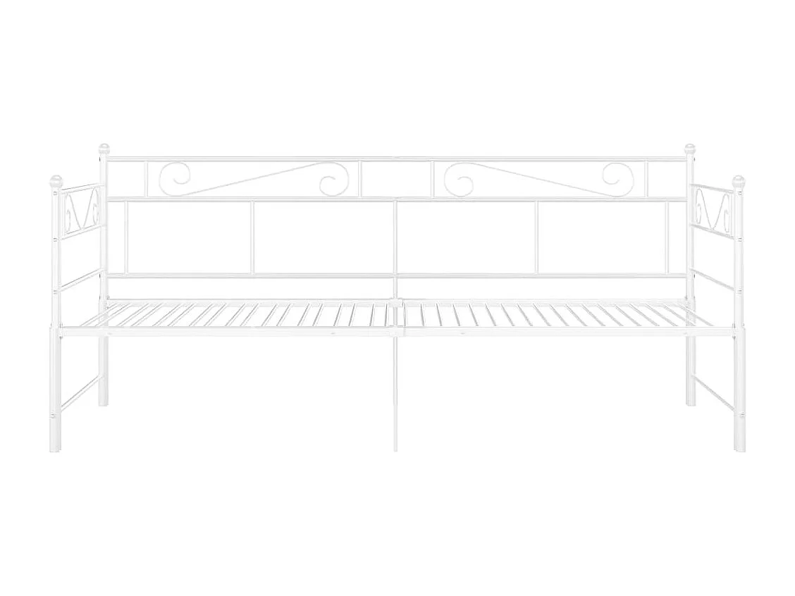Tagesbett Ausziehbar Weiß Metall 90x200 cm