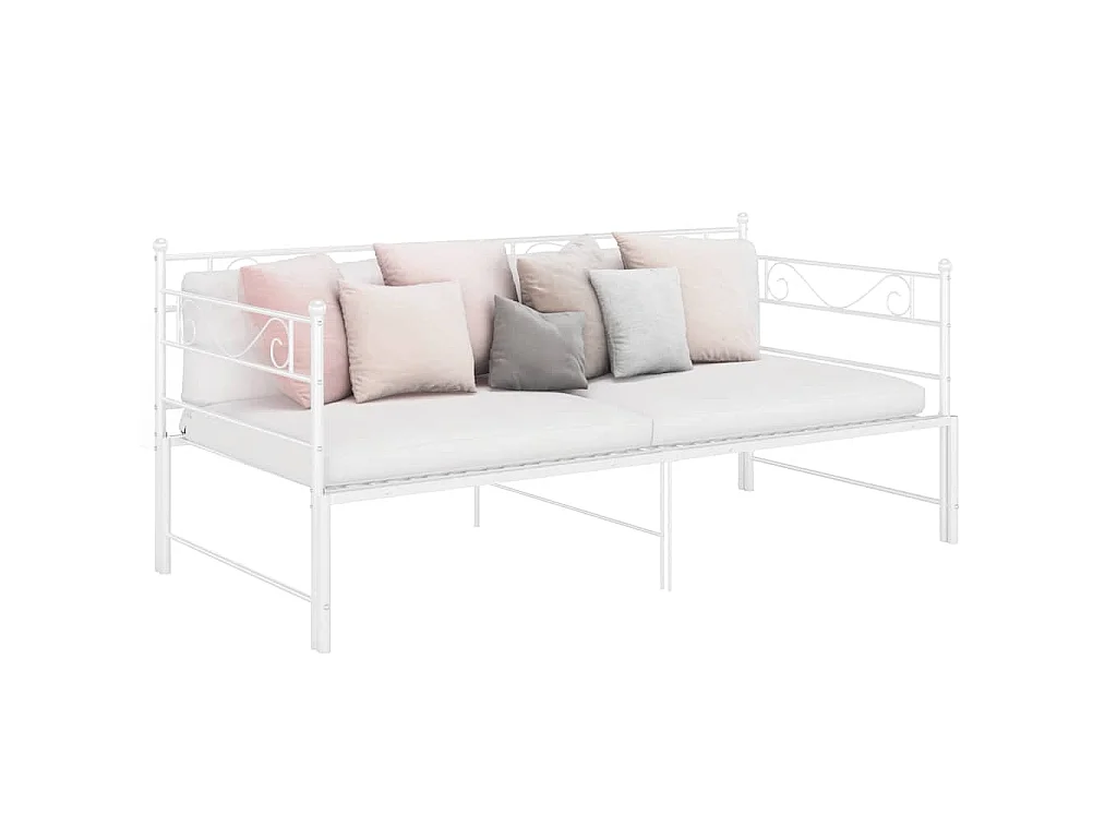 Cadre de canapé-lit extensible sans matelas blanc 90x200 cm
