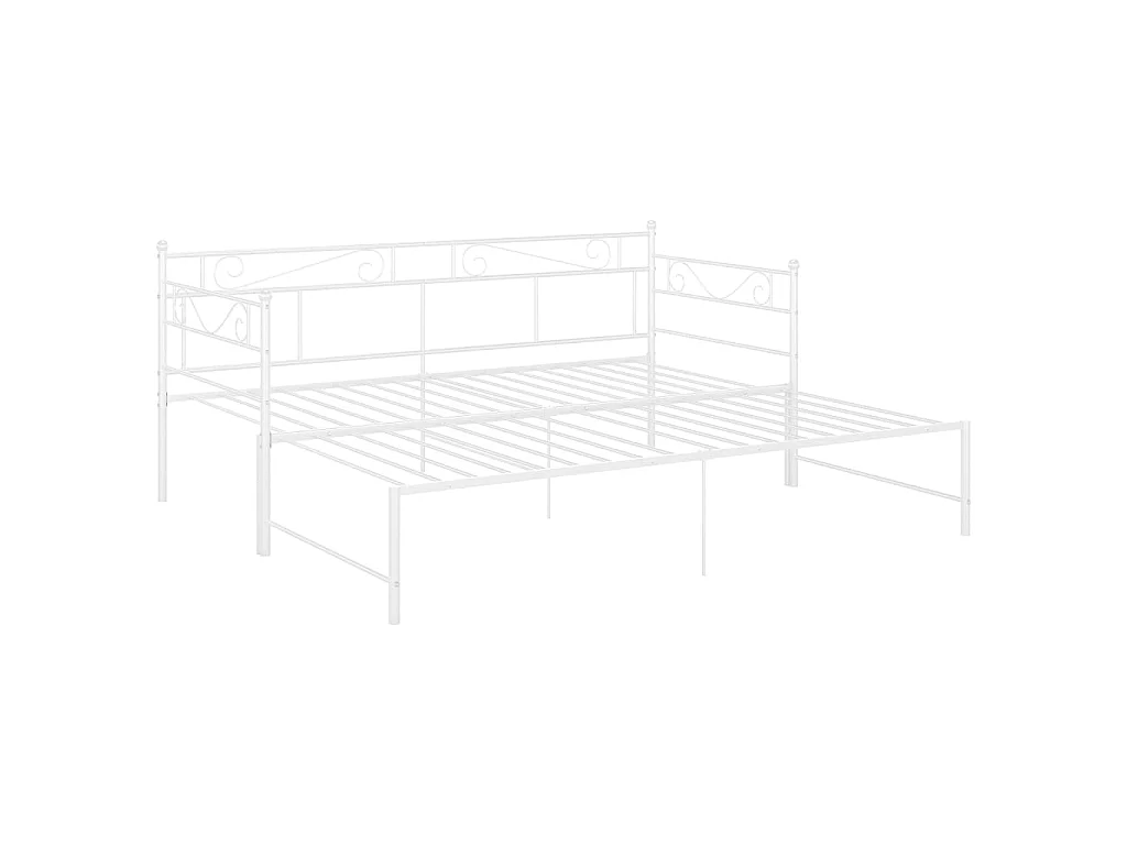 Cadre de canapé-lit extensible sans matelas blanc 90x200 cm