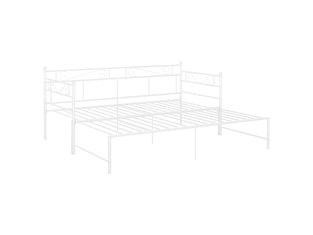 Telaio Divano Letto Estraibile Bianco in Metallo 90x200 cm