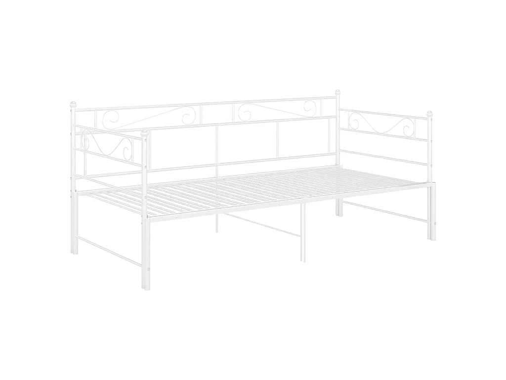 Telaio Divano Letto Estraibile Bianco in Metallo 90x200 cm