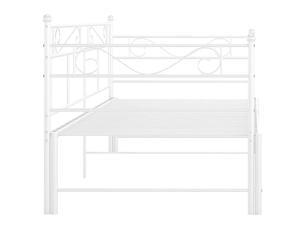 Telaio Divano Letto Estraibile Bianco in Metallo 90x200 cm