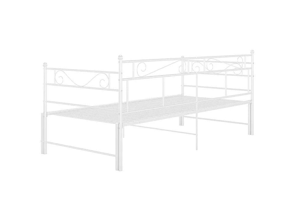 Telaio Divano Letto Estraibile Bianco in Metallo 90x200 cm